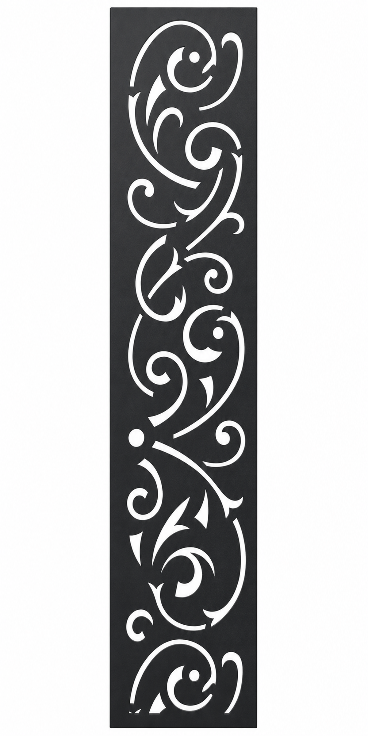 Design 144 Large Curling Vine Laser Cut Metal Privacy Screen Panel front main view