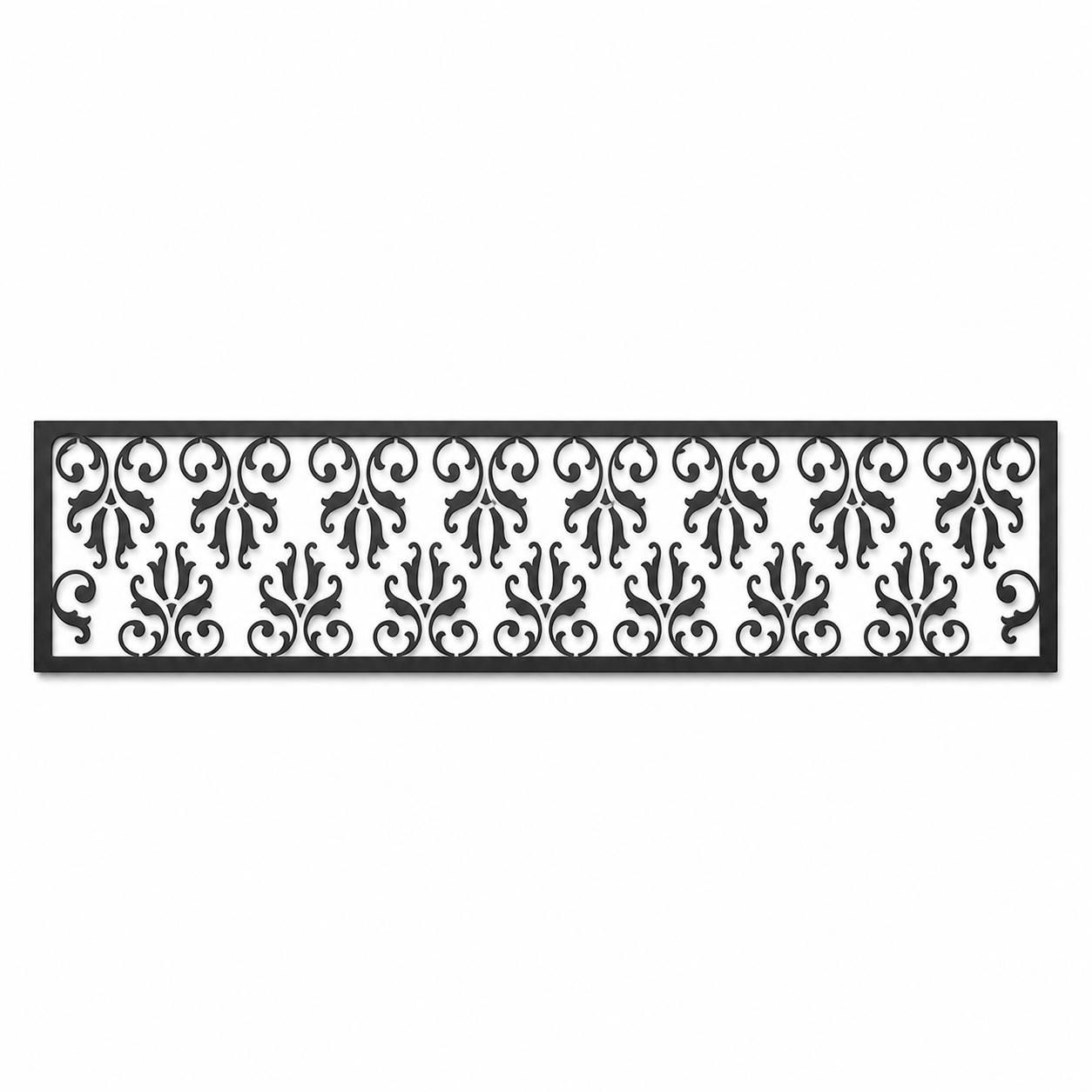 Floral Scroll Lace decorative metal fence topper front pattern for WPC composite fencing, Design 145