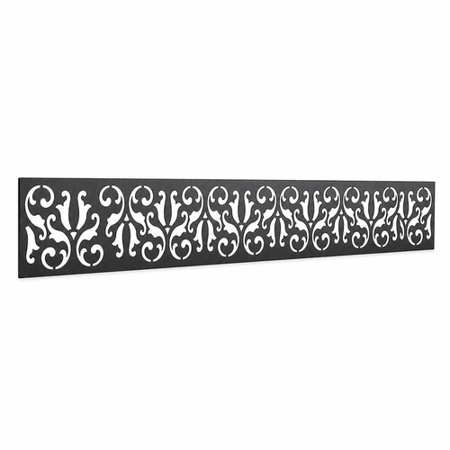 Floral Scroll Lace laser cut metal fence topper insert perspective view, Design 145