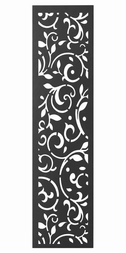Design 145 Floral Scroll Lace Laser Cut Metal Privacy Screen Panel front main view
