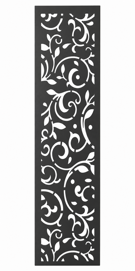 Design 145 Floral Scroll Lace Laser Cut Metal Privacy Screen Panel front main view