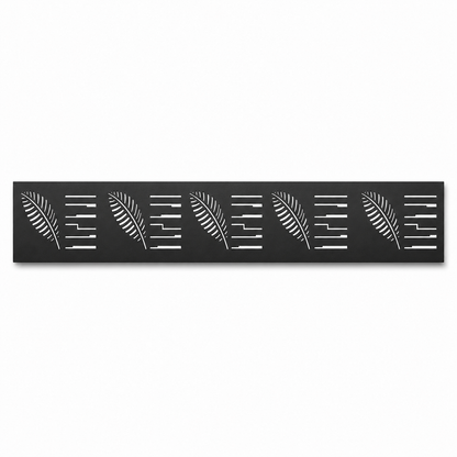 Angled Leaf Stripe decorative metal fence topper front pattern for WPC composite fencing, Design 146