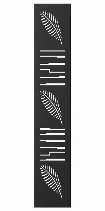 Design 146 Fern Stripe Laser Cut Metal Privacy Screen Panel front main view