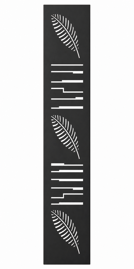 Design 146 Fern Stripe Laser Cut Metal Privacy Screen Panel front main view