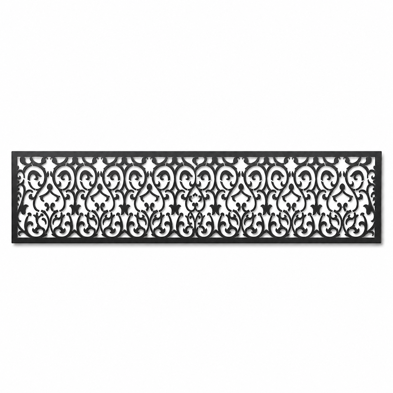 Lace Damask Garden decorative metal fence topper front pattern for WPC composite fencing, Design 147