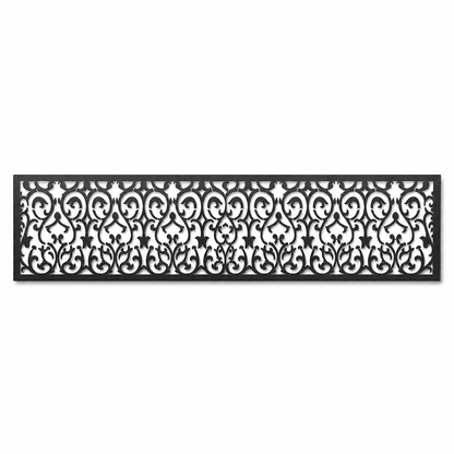 Lace Damask Garden decorative metal fence topper front pattern for WPC composite fencing, Design 147