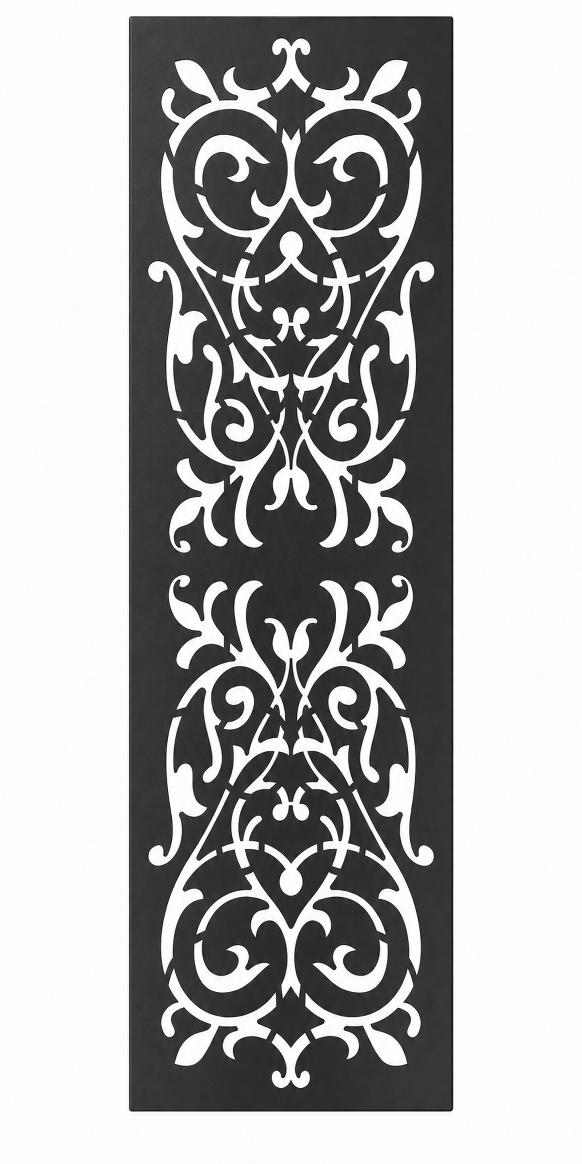 Design 147 Rococo Damask Laser Cut Metal Privacy Screen Panel front main view