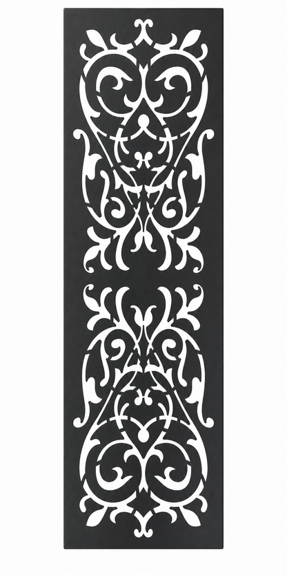 Design 147 Rococo Damask Laser Cut Metal Privacy Screen Panel front main view
