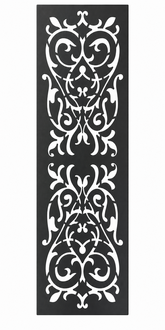 Design 147 Rococo Damask Laser Cut Metal Privacy Screen Panel front main view