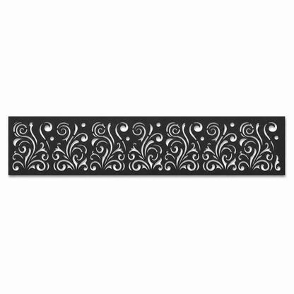 Baroque Leaf Panel decorative metal fence topper front pattern for WPC composite fencing, Design 148