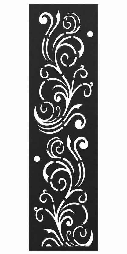 Design 148 Swirl Vine Spray Laser Cut Metal Privacy Screen Panel front main view