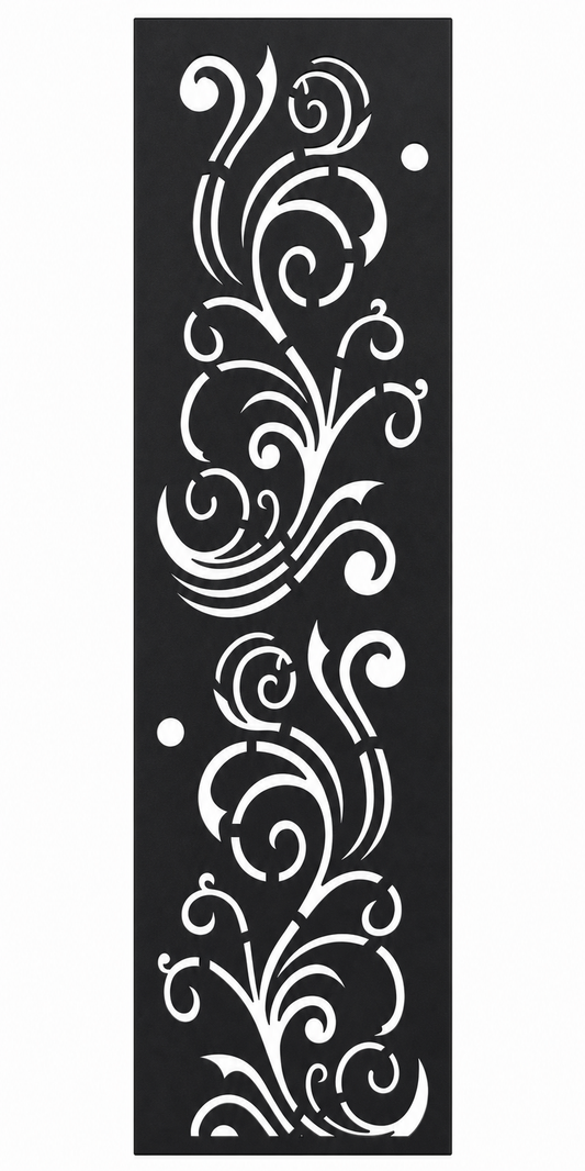 Design 148 Swirl Vine Spray Laser Cut Metal Privacy Screen Panel front main view