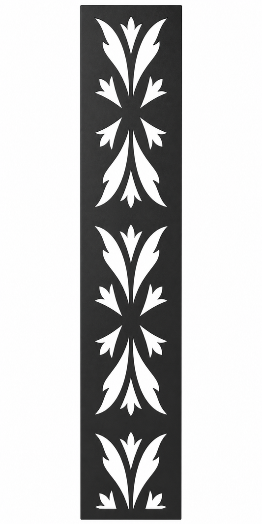 Design 149 Acanthus Leaf Stack Laser Cut Metal Privacy Screen Panel front main view