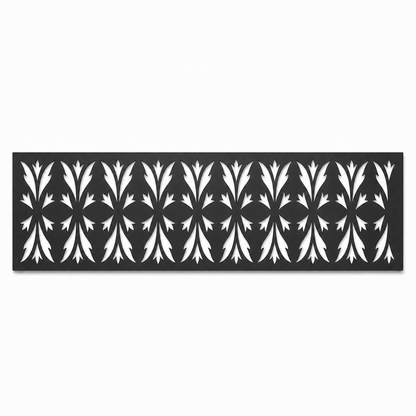 Tall Leaf Prairie decorative metal fence topper front pattern for WPC composite fencing, Design 149