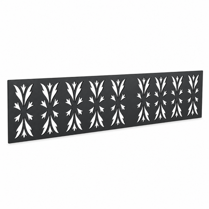 Tall Leaf Prairie laser cut metal fence topper insert perspective view, Design 149