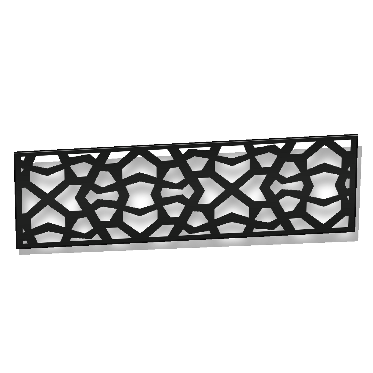 Bold Cobblestone Lattice laser cut metal fence topper insert perspective view, Design 150
