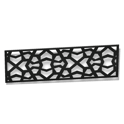 Bold Cobblestone Lattice laser cut metal fence topper insert perspective view, Design 150