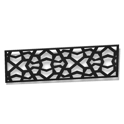Bold Cobblestone Lattice laser cut metal fence topper insert perspective view, Design 150