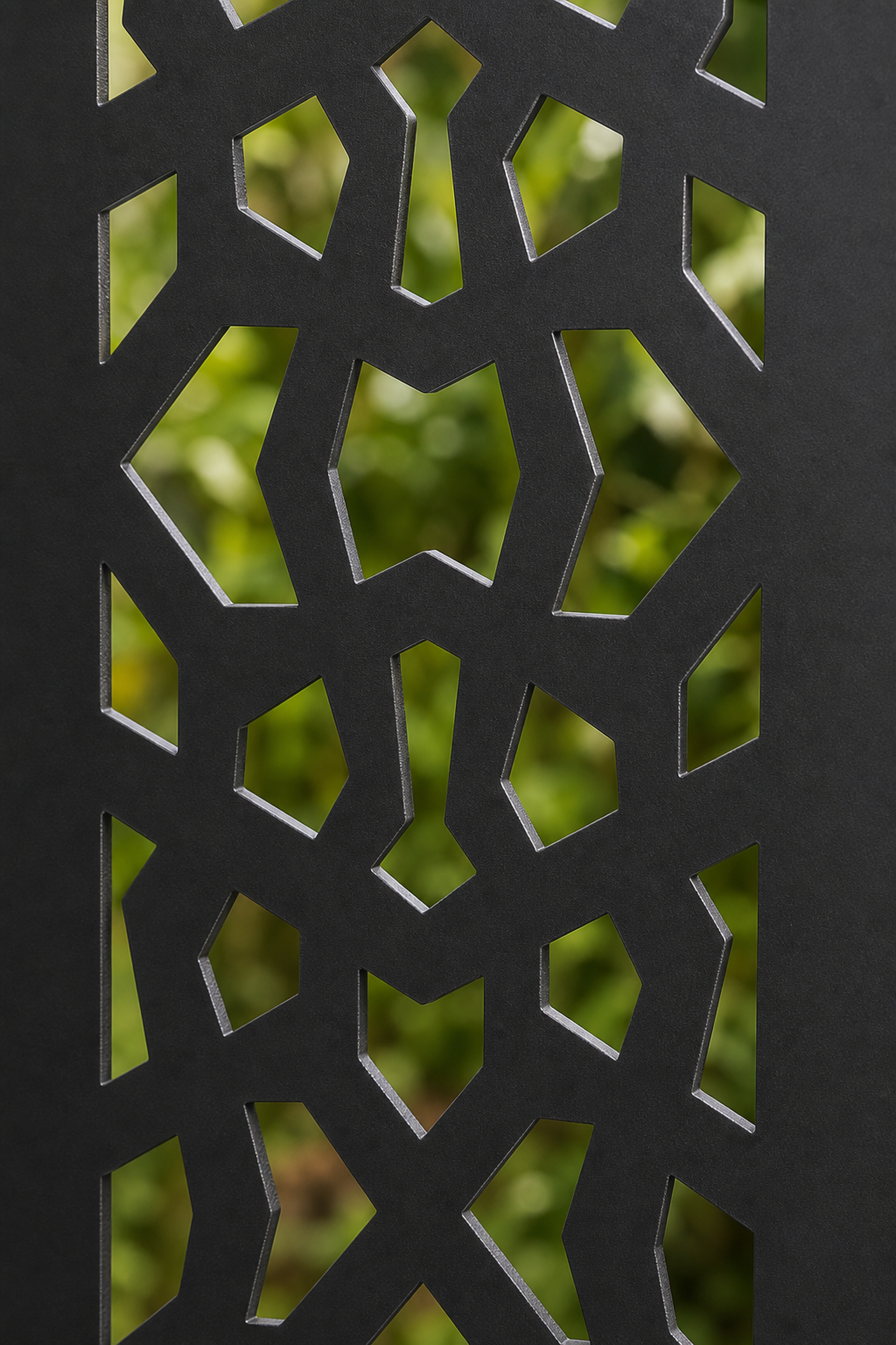 Design 150 Stone Lattice Laser Cut Metal Privacy Screen Panel close-up detail view