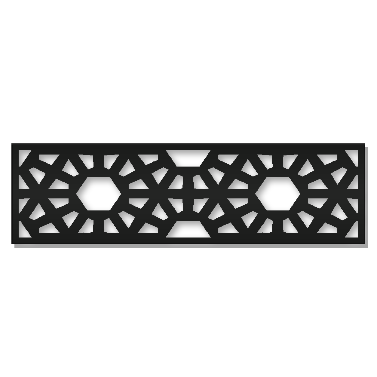 Large Stone Lattice decorative metal fence topper front pattern for WPC composite fencing, Design 151