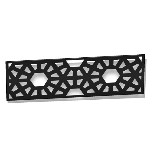 Large Stone Lattice laser cut metal fence topper insert perspective view, Design 151