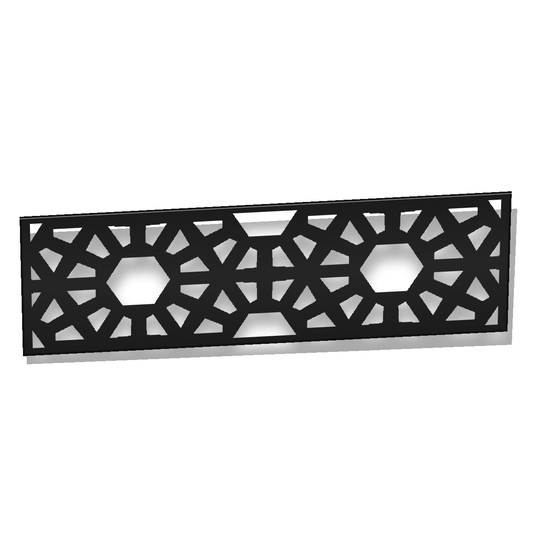 Large Stone Lattice laser cut metal fence topper insert perspective view, Design 151