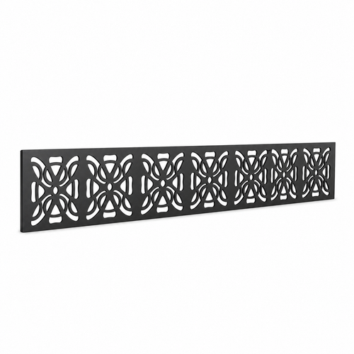 Butterfly Bow Trellis laser cut metal fence topper insert perspective view, Design 153