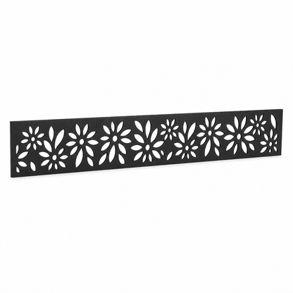 Daisy Meadow Lace laser cut metal fence topper insert perspective view, Design 154