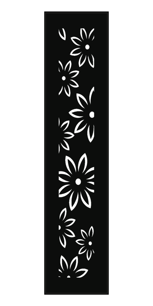 Design 154 Daisy Vine Laser Cut Metal Privacy Screen Panel front main view