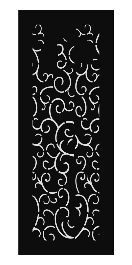 Design 156 Allover Curl Swirl Laser Cut Metal Privacy Screen Panel front main view
