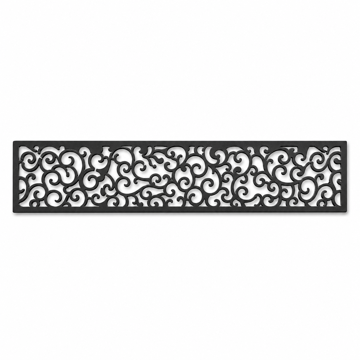 Dense Scroll Lace decorative metal fence topper front pattern for WPC composite fencing, Design 156