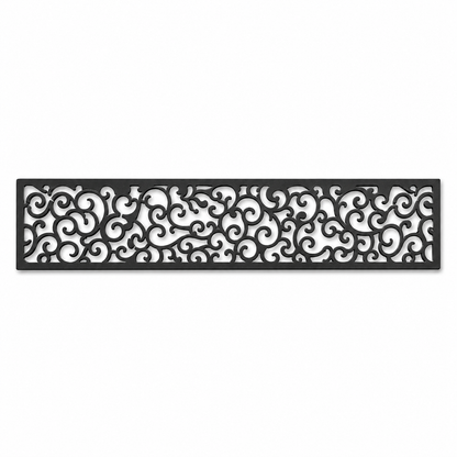 Dense Scroll Lace decorative metal fence topper front pattern for WPC composite fencing, Design 156
