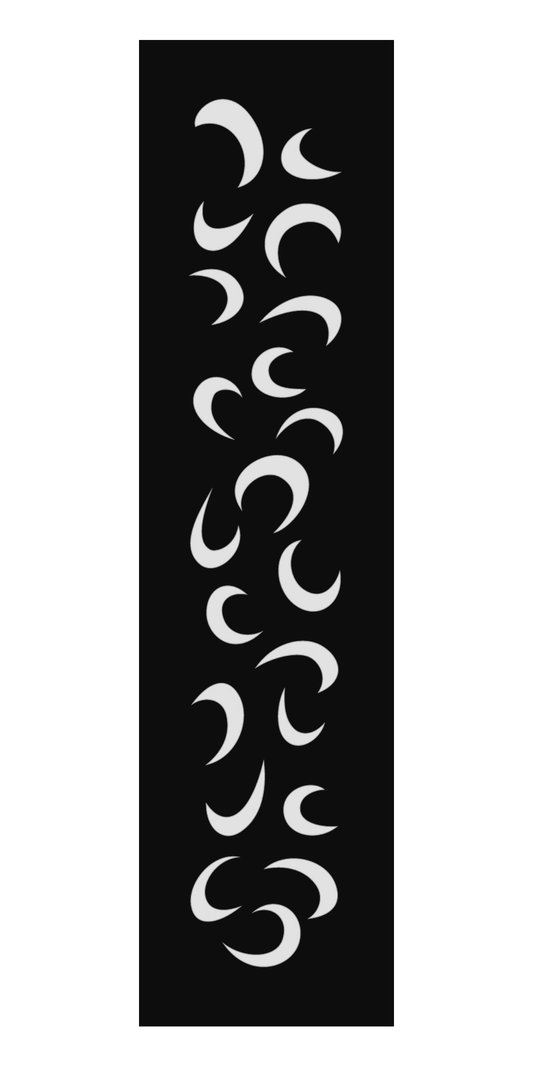 Design 157 Crescent Leaves Laser Cut Metal Privacy Screen Panel front main view