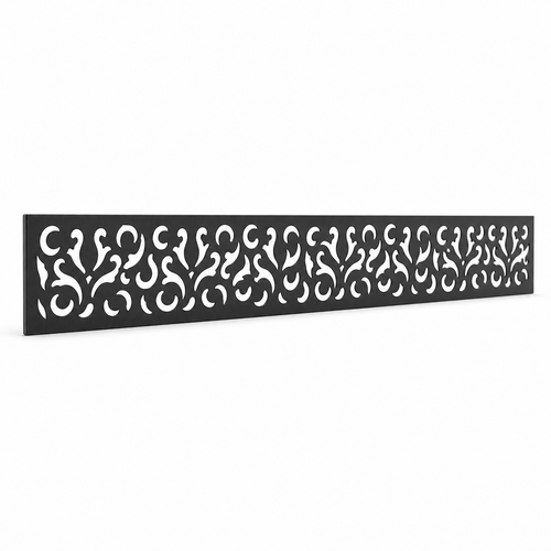 Fleur De Lis Column laser cut metal fence topper insert perspective view, Design 157