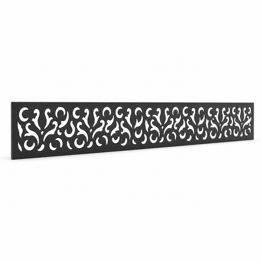 Fleur De Lis Column laser cut metal fence topper insert perspective view, Design 157