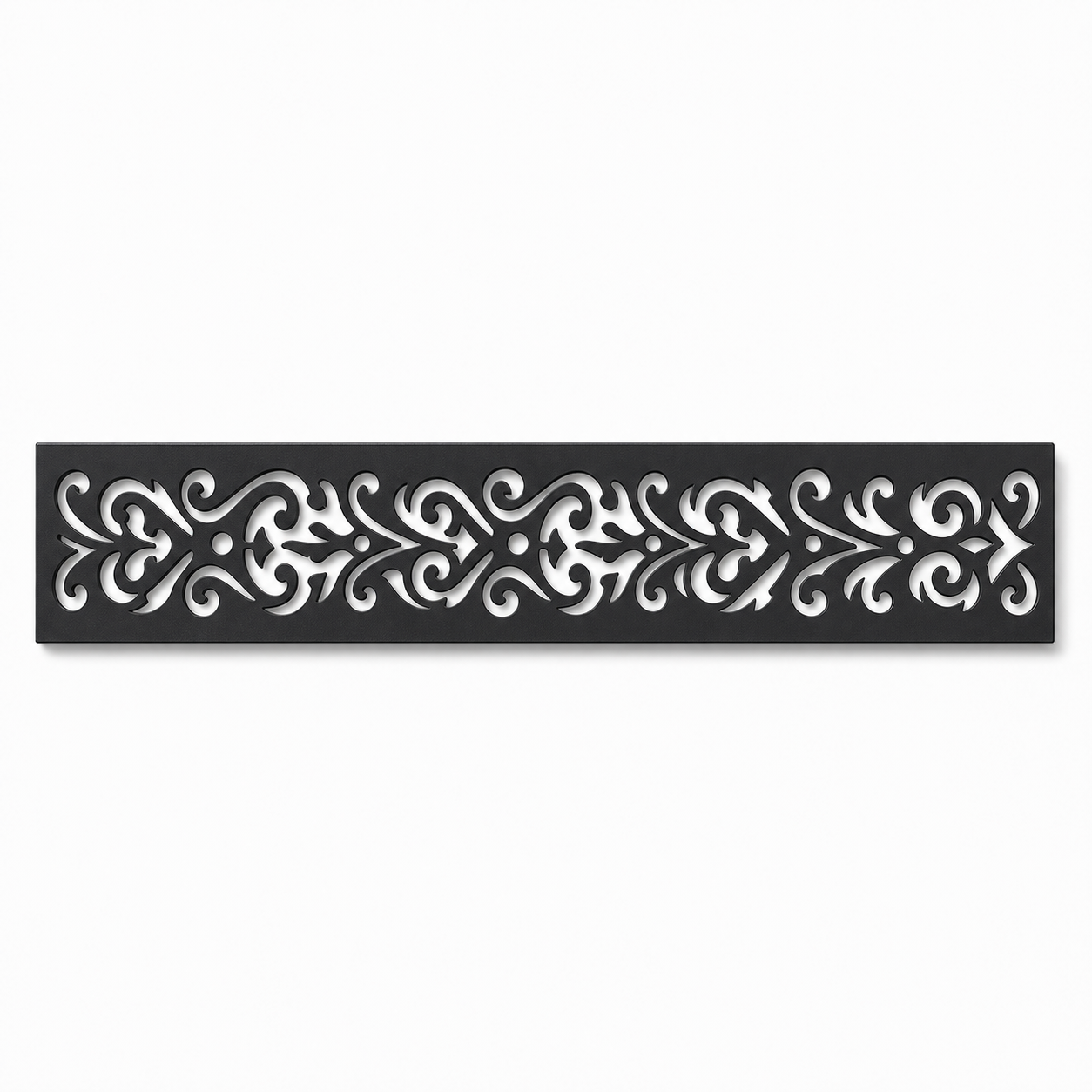 Elegant Scroll Rail decorative metal fence topper front pattern for WPC composite fencing, Design 158