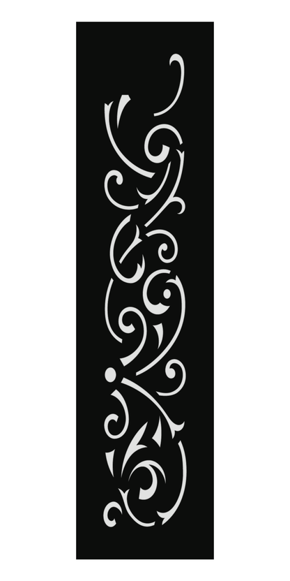 Design 158 Elegant Vine Scroll Laser Cut Metal Privacy Screen Panel front main view