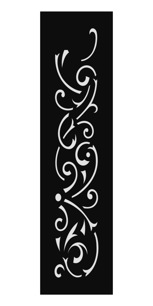 Design 158 Elegant Vine Scroll Laser Cut Metal Privacy Screen Panel front main view