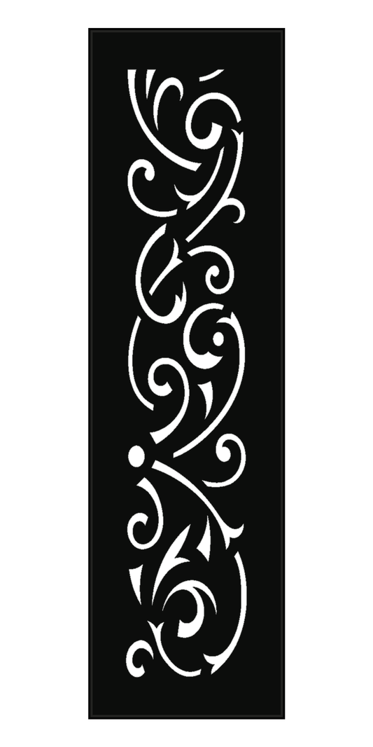 Design 158 Elegant Vine Scroll Laser Cut Metal Privacy Screen Panel front main view