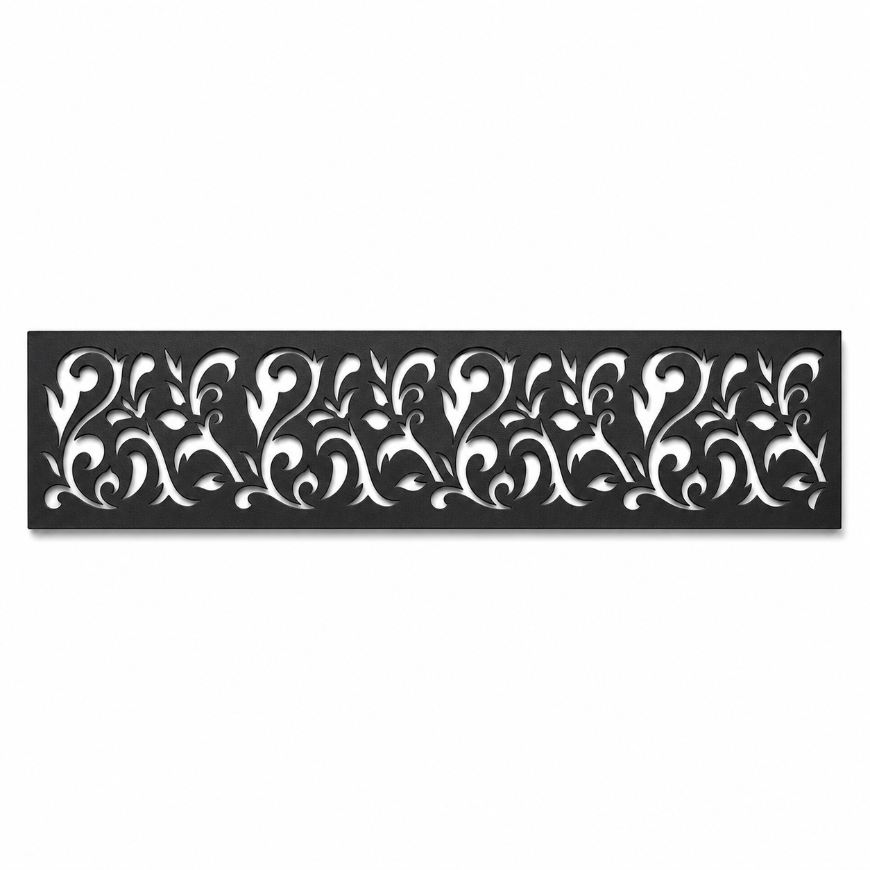 C Scroll Vine decorative metal fence topper front pattern for WPC composite fencing, Design 159