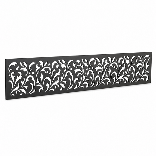 C Scroll Vine laser cut metal fence topper insert perspective view, Design 159