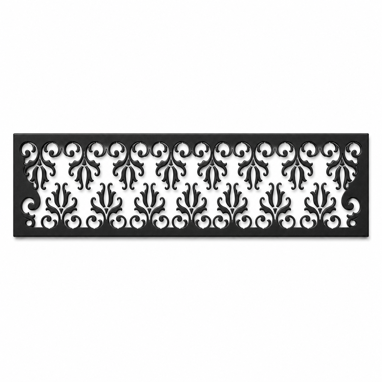 Gothic Clover Lace decorative metal fence topper front pattern for WPC composite fencing, Design 160
