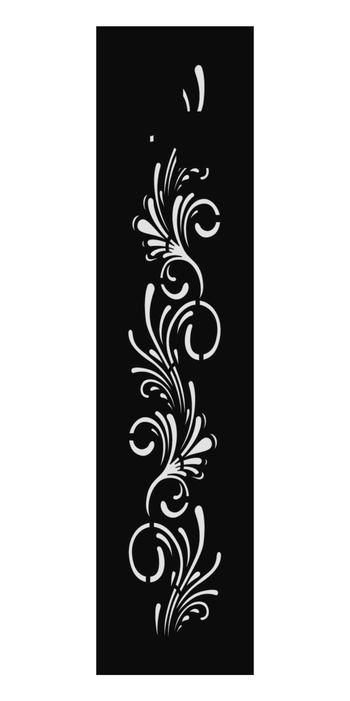 Design 161 Floral Curl Spray Laser Cut Metal Privacy Screen Panel front main view