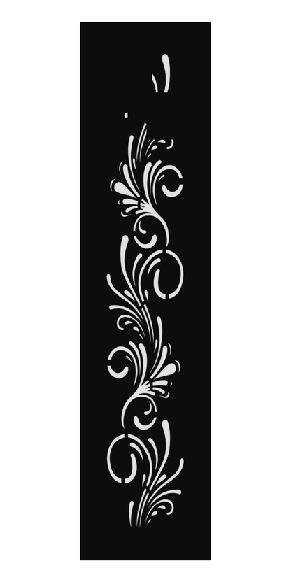 Design 161 Floral Curl Spray Laser Cut Metal Privacy Screen Panel front main view