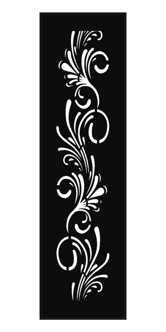 Design 161 Floral Curl Spray Laser Cut Metal Privacy Screen Panel front main view