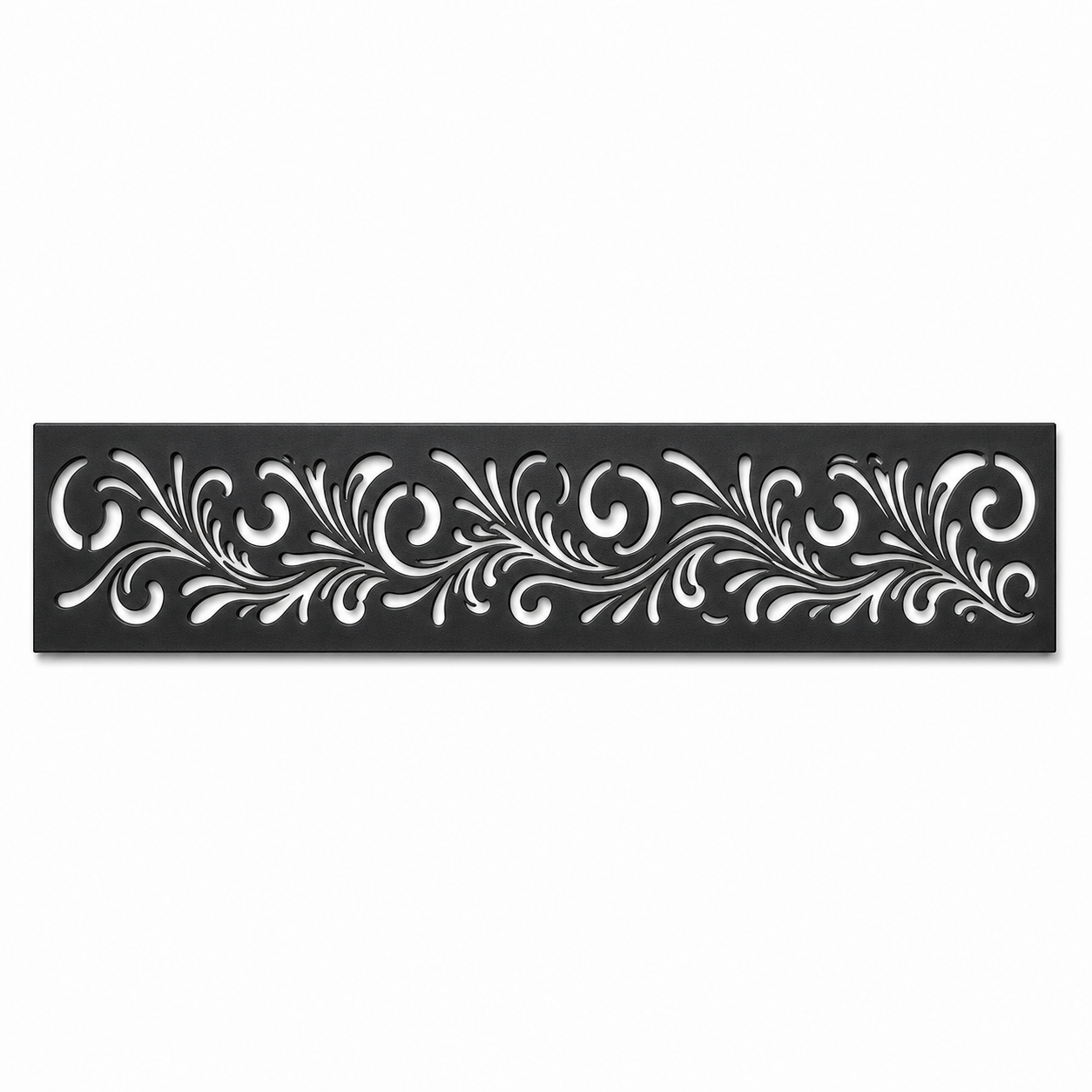 Leaf Scroll With Border decorative metal fence topper front pattern for WPC composite fencing, Design 161