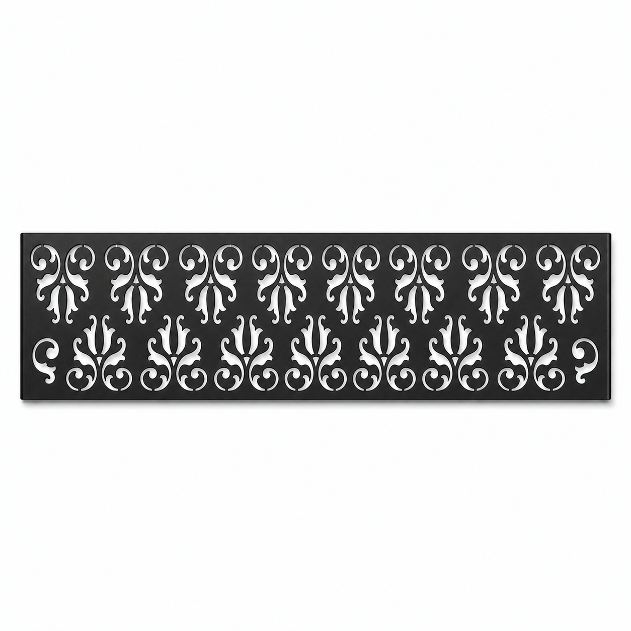 Fleur De Lis Garden Row decorative metal fence topper front pattern for WPC composite fencing, Design 162