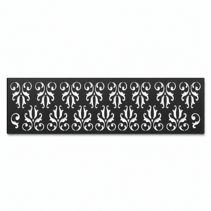 Fleur De Lis Garden Row decorative metal fence topper front pattern for WPC composite fencing, Design 162
