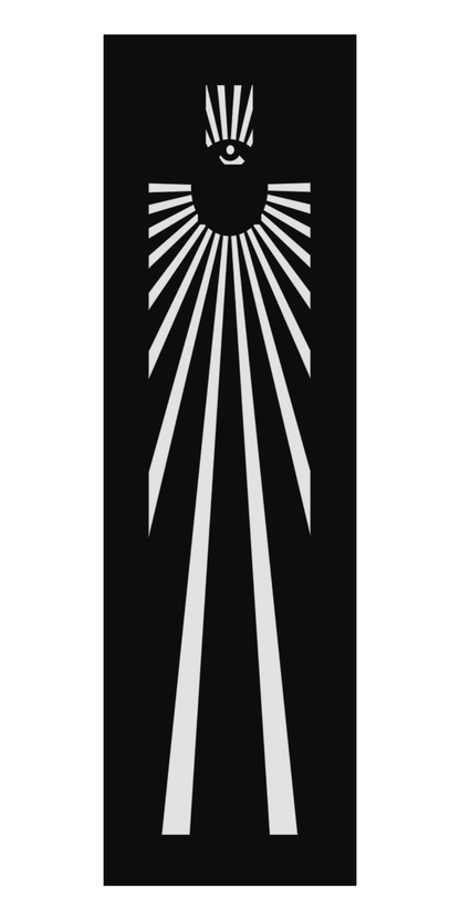 Design 162 Sunburst Fountain Laser Cut Metal Privacy Screen Panel front main view
