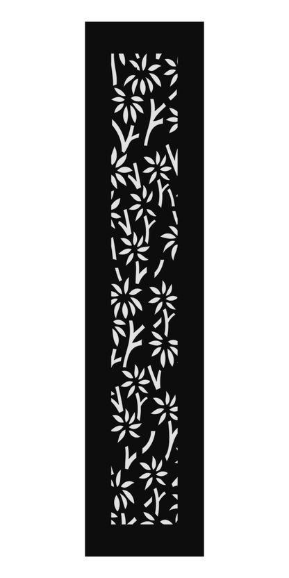 Design 163 Bamboo Blossom Laser Cut Metal Privacy Screen Panel front main view